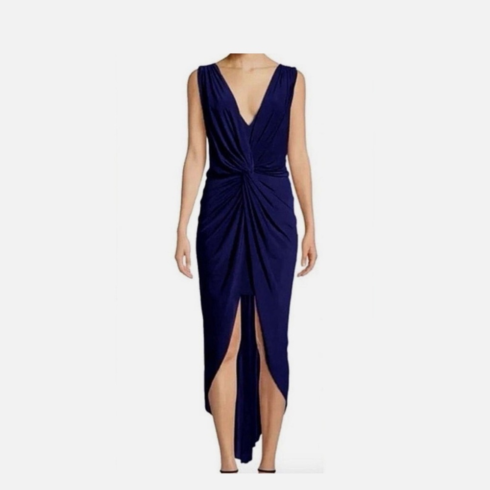 Misa los Angeles L (large) draped Grecian maxi dress NWT Navy Blue